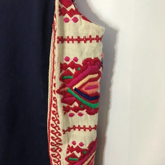 Anthropologie Judith March Blue Embroidered Boho Dress M - Picture 4 of 5